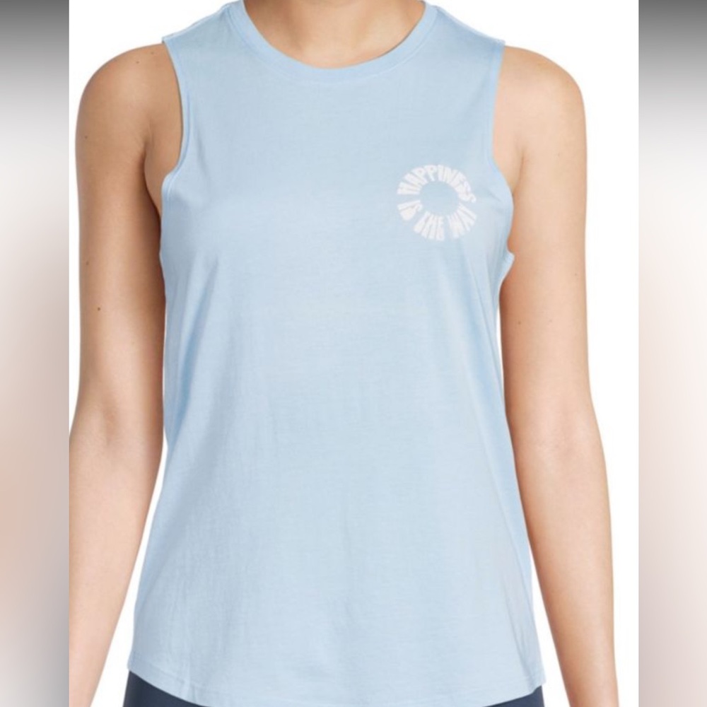 Spiritual Gangster “Happiness is the Way” light blue muscle tank, NWOT, size S